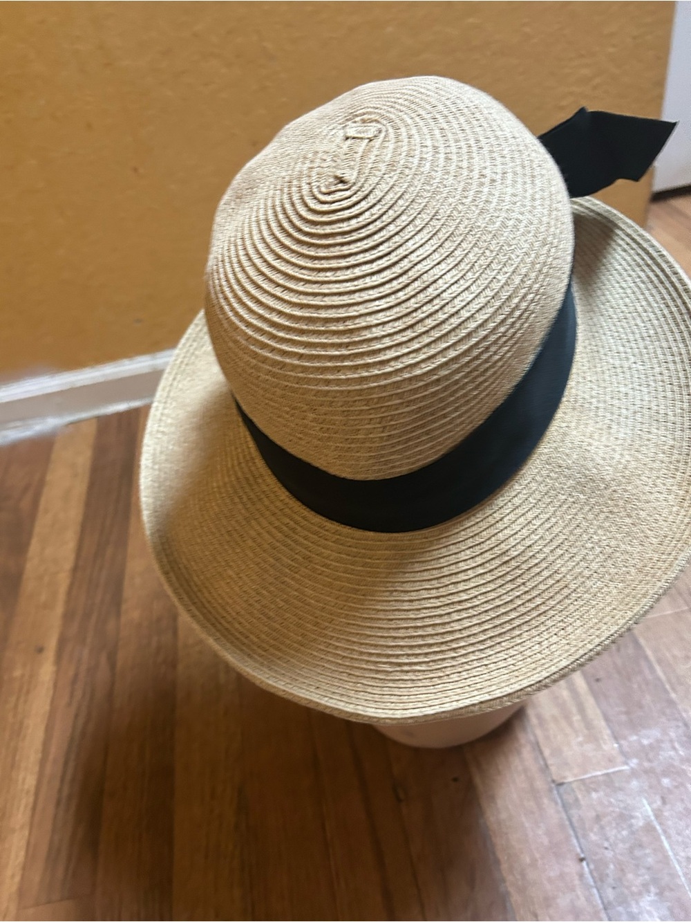Scala Classic Straw Sun Hat with Black Ribbon